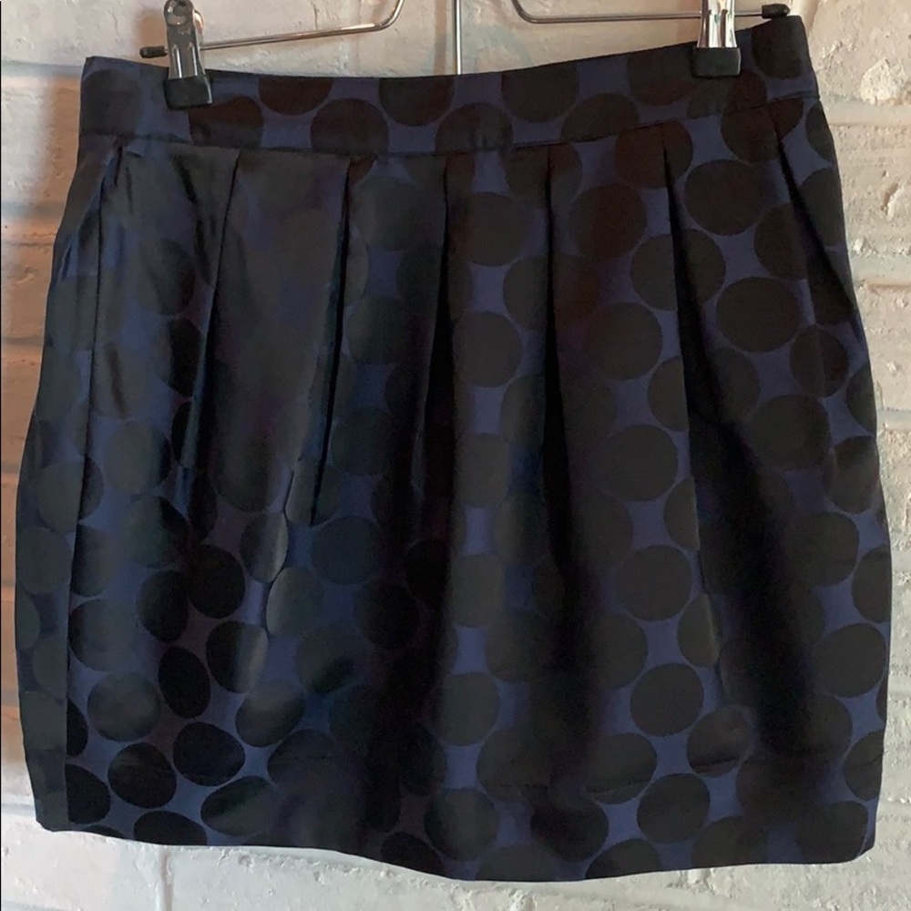 Satin Finish Navy & Black Circle Skirt